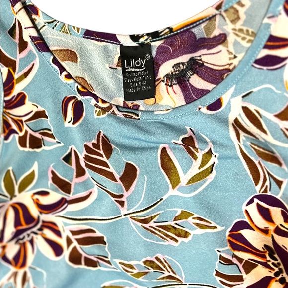 NWOT💙Lildy ~Women’s Printed Pocket Sleeveless Tunic~Size:S-M - Picture 4 of 9